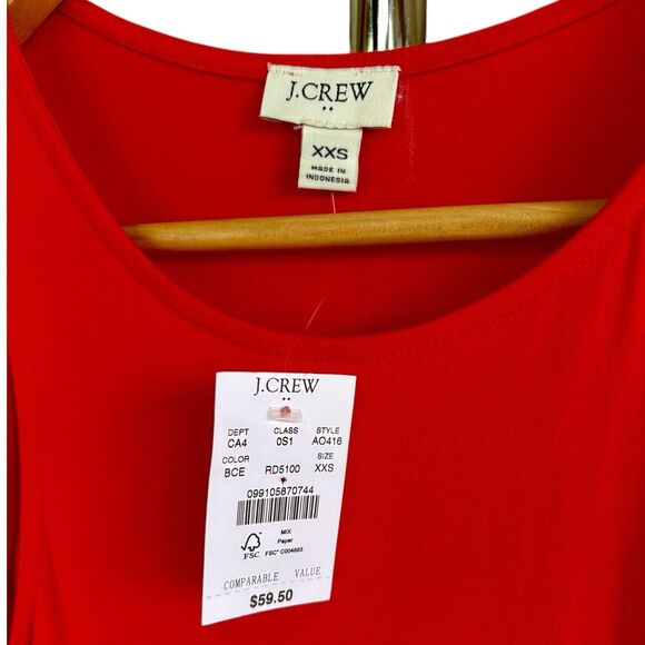 J.Crew Red Tiered Maxi Dress Womens XXS Sleeveless Peplum Sundress NWT - Picture 5 of 8